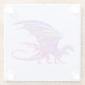 Amazing Mosaic Dragon Paars Glazen Onderzetter (Achterkant)