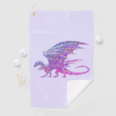 Amazing Mosaic Dragon Paars Golfhanddoek (Insitu)