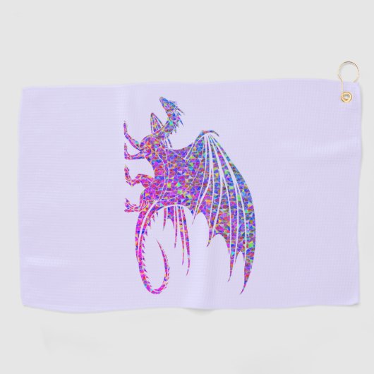 Amazing Mosaic Dragon Paars Golfhanddoek (Horizontaal)