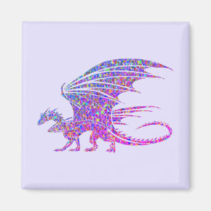 Amazing Mosaic Dragon Paars Magneet