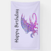 Amazing Mosaic Dragon Paars Name Spandoek (Verticaal)