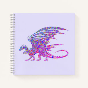Amazing Mosaic Dragon Paars Notitieboek
