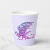 Amazing Mosaic Dragon Paars Papieren Bekers (Voorkant)