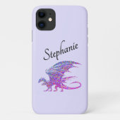 Amazing Mosaic Dragon Paars Personal Case-Mate iPhone Case (Achterkant)