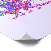 Amazing Mosaic Dragon Paars Poster (Hoek)