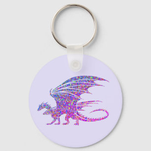 Amazing Mosaic Dragon Paars Sleutelhanger