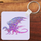 Amazing Mosaic Dragon Paars Sleutelhanger (Achterkant)