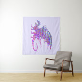 Amazing Mosaic Dragon Paars Wandkleed (In Situ (horizontaal))