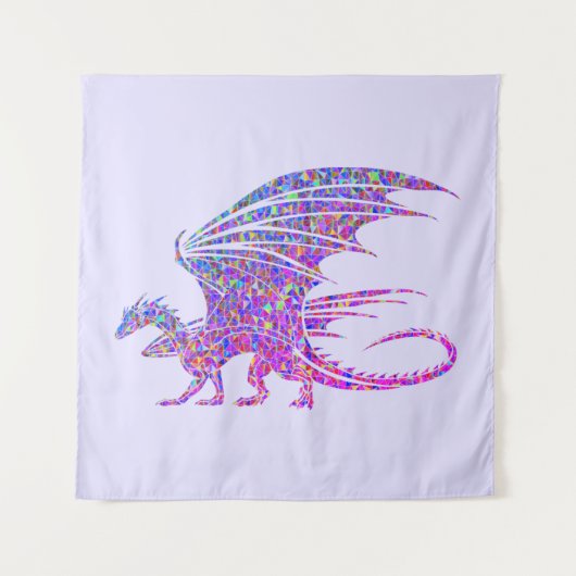 Amazing Mosaic Dragon Paars Wandkleed (Voorkant)