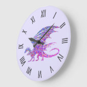 Amazing Mosaic Dragon Paarse Roman Numerals Grote Klok (Hoek)