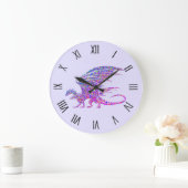 Amazing Mosaic Dragon Paarse Roman Numerals Grote Klok (Huis)