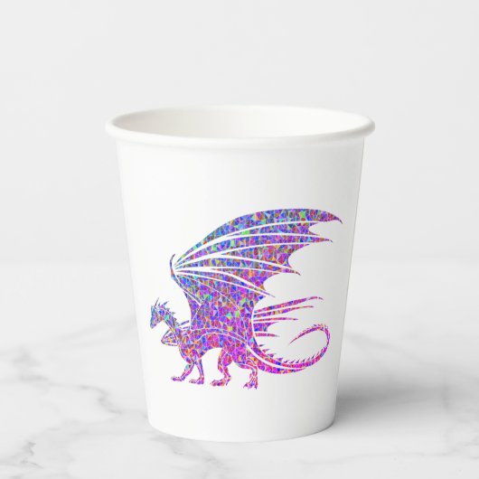 Amazing Mosaic Dragon Papieren Bekers (Achterkant)