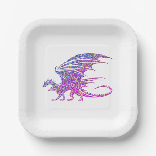 Amazing Mosaic Dragon Papieren Bordje (Voorkant)
