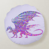 Amazing Mosaic Dragon Rond Kussen (Achterkant)