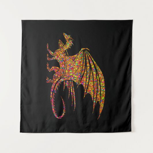 Amazing Mosaic Dragon Wandkleed (Voorkant (horizontaal))