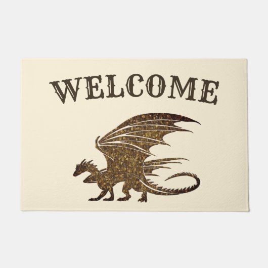 Amazing Mosaic Dragon Welcome Doormat Deurmat (Voorkant)