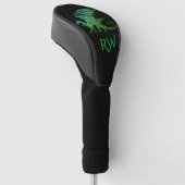Amazing Mosaic Green Dragon Initiaal Golfheadcover (Schuin)