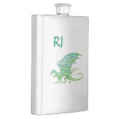 Amazing Mosaic Green Dragon Monogram Flask Flacon (Rechts)