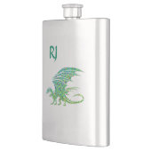 Amazing Mosaic Green Dragon Monogram Flask Flacon (Links)