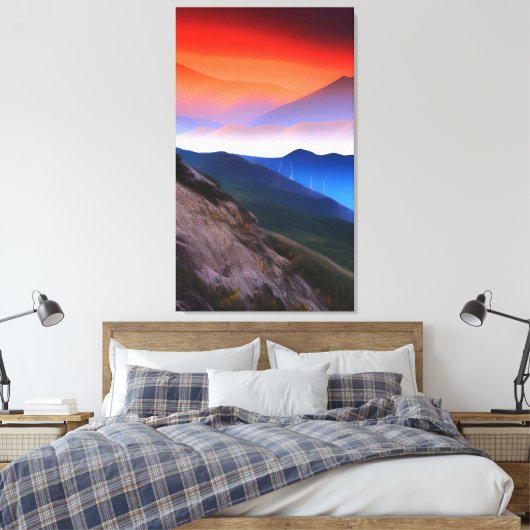 Amazing Mountains schilderen Canvas Afdruk (Insitu (Slaapkamer))