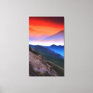Amazing Mountains schilderen Canvas Afdruk