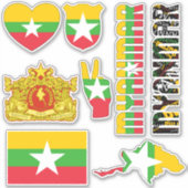 Amazing Myanmar Shapes National Symbols Sticker (Voorkant)