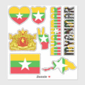 Amazing Myanmar Shapes National Symbols Sticker (Vel)