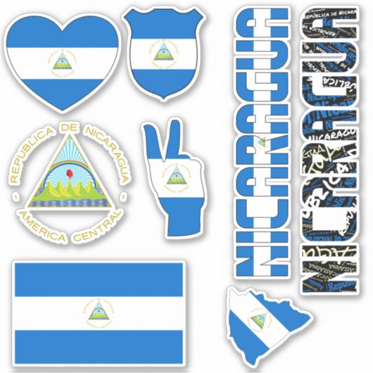 Amazing Nicaragua Shapes National Symbols Sticker (Voorkant)