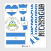 Amazing Nicaragua Shapes National Symbols Sticker (Vel)