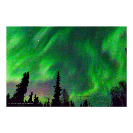 Amazing Northern Lights over het poster van Alaska (Voorkant)