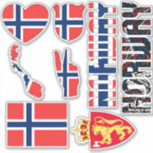 Amazing Norway Shapes National Symbols Sticker (Voorkant)