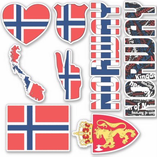 Amazing Norway Shapes National Symbols Sticker (Voorkant)