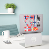Amazing Norway Shapes National Symbols Sticker (Laptop op bureau)