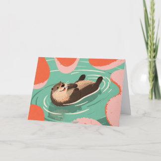 Amazing Otter Animal Greeting Card Kaart