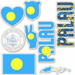 Amazing Palau Shapes National Symbols Sticker