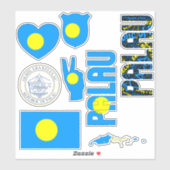 Amazing Palau Shapes National Symbols Sticker (Vel)
