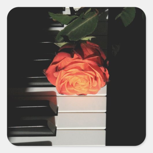 Amazing Piano Artwork Vierkante Sticker (Voorkant)