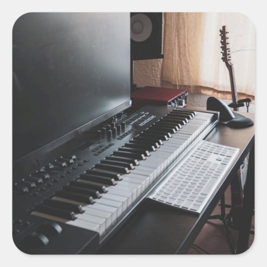 Amazing Piano Vierkante Sticker (Voorkant)