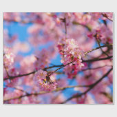 Amazing Pink Sakura en Blue Sky Cadeaupapier (Vlak)