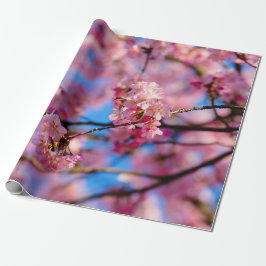 Amazing Pink Sakura en Blue Sky Cadeaupapier