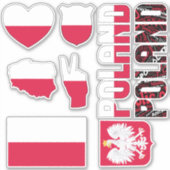 Amazing Poland Shapes National Symbols Sticker (Voorkant)
