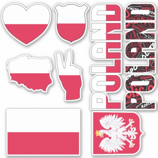 Amazing Poland Shapes National Symbols Sticker (Voorkant)