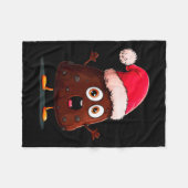 Amazing Pudding Look With Christmas Hat  Fleece Deken (Voorkant (Horizontaal))