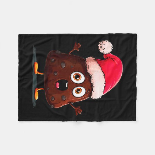 Amazing Pudding Look With Christmas Hat  Fleece Deken (Voorkant (Horizontaal))