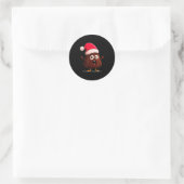 Amazing Pudding Look With Christmas Hat Ronde Sticker (Tas)