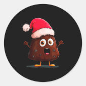 Amazing Pudding Look With Christmas Hat  Ronde Sticker (Voorkant)