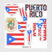 Amazing Puerto Rico Shapes National Symbols Sticker (Vel)