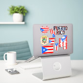 Amazing Puerto Rico Shapes National Symbols Sticker (Laptop op bureau)