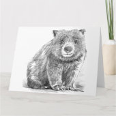 Amazing realistic wombat in pencil drawing style kaart (Voorkant)