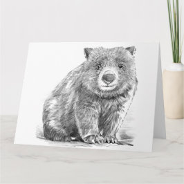 Amazing realistic wombat in pencil drawing style kaart